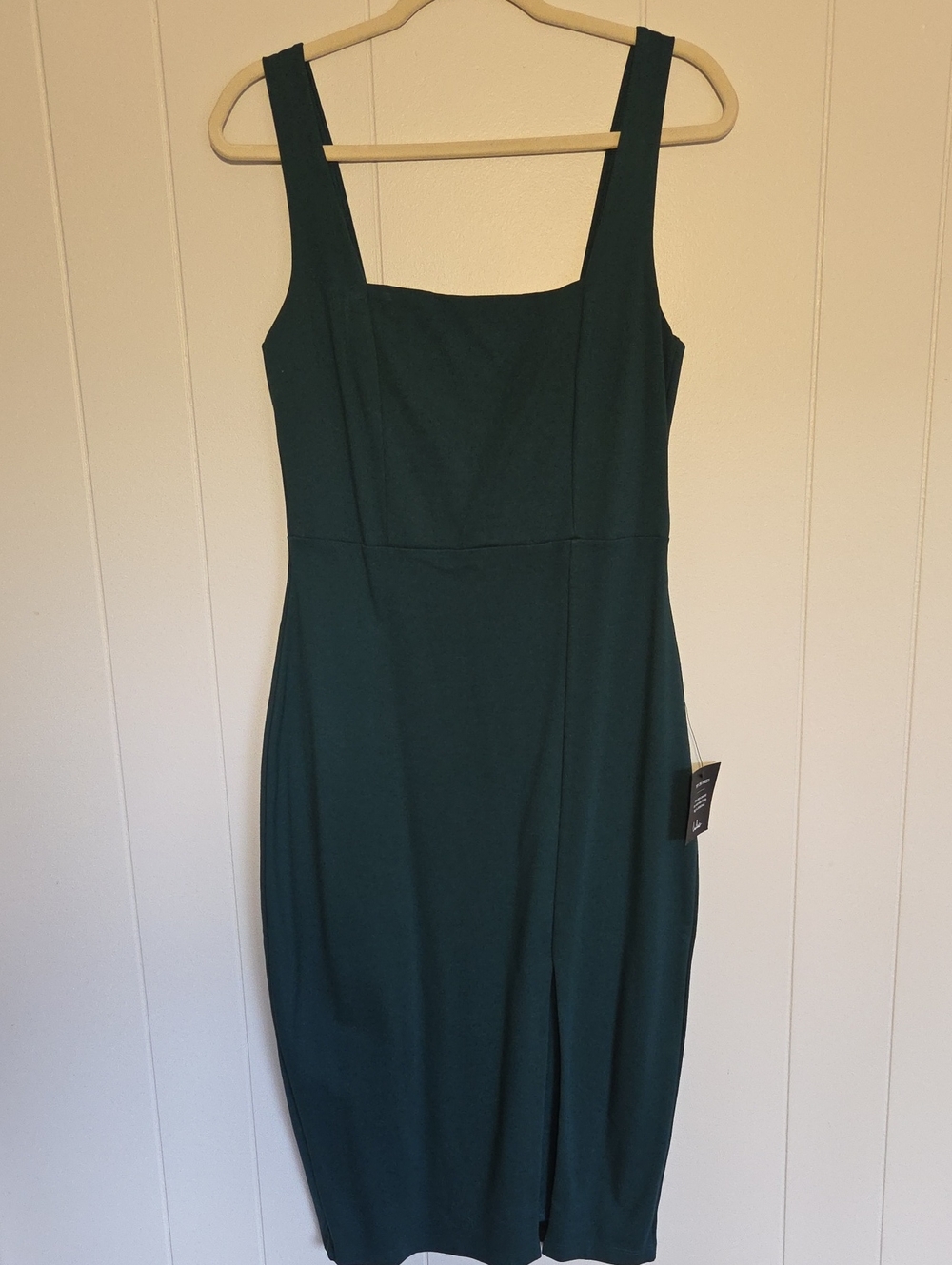 Lulu's Emerald Square-Neck Midi Dress